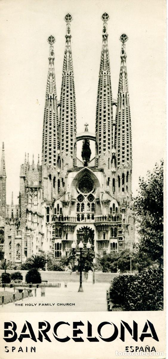Tourismusbrosch&uuml;ren: ANTIGUO FOLLETO TUR&Iacute;STICO BARCELONA EN INGL&Eacute;S