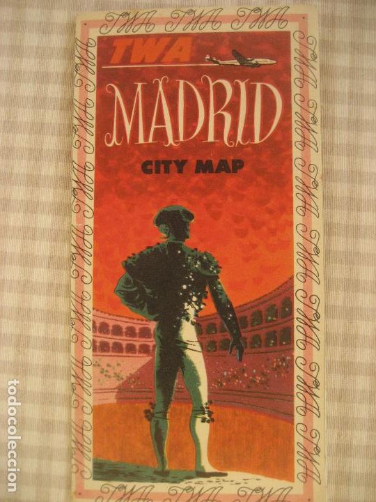Tourismusbrosch&uuml;ren: Madrid. Plano desplegable centro ciudad. Gentileza de TWA. 34 x 26 cm.