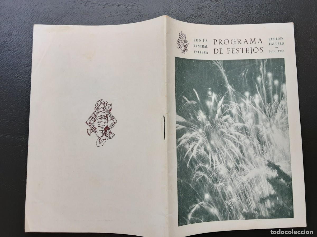 Brochures de tourisme: Programa de festejos Junta Central Fallera, pabell&oacute;n fallero Feria de Julio 1958 Valencia