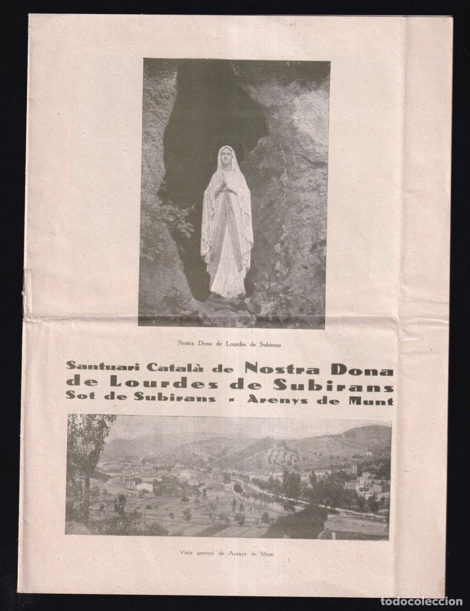 Travel Brochures: Arenys de Munt. *Santuari Catal&agrave; de Nostra Dona de Lourdes de Subirans...* 8 p&aacute;gs.