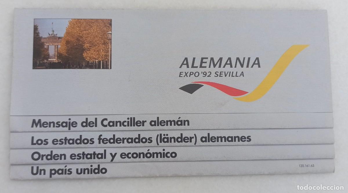Brochures de tourisme: FOLLETO DE ALEMANIA EN LA EXPO'92 DE SEVILLA