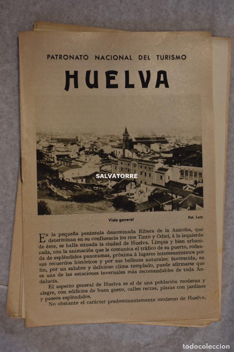 Folhetos de turismo: PATRONATO NACIONAL TURISMO REPUBLICA ESPA&Ntilde;OLA HUELVA