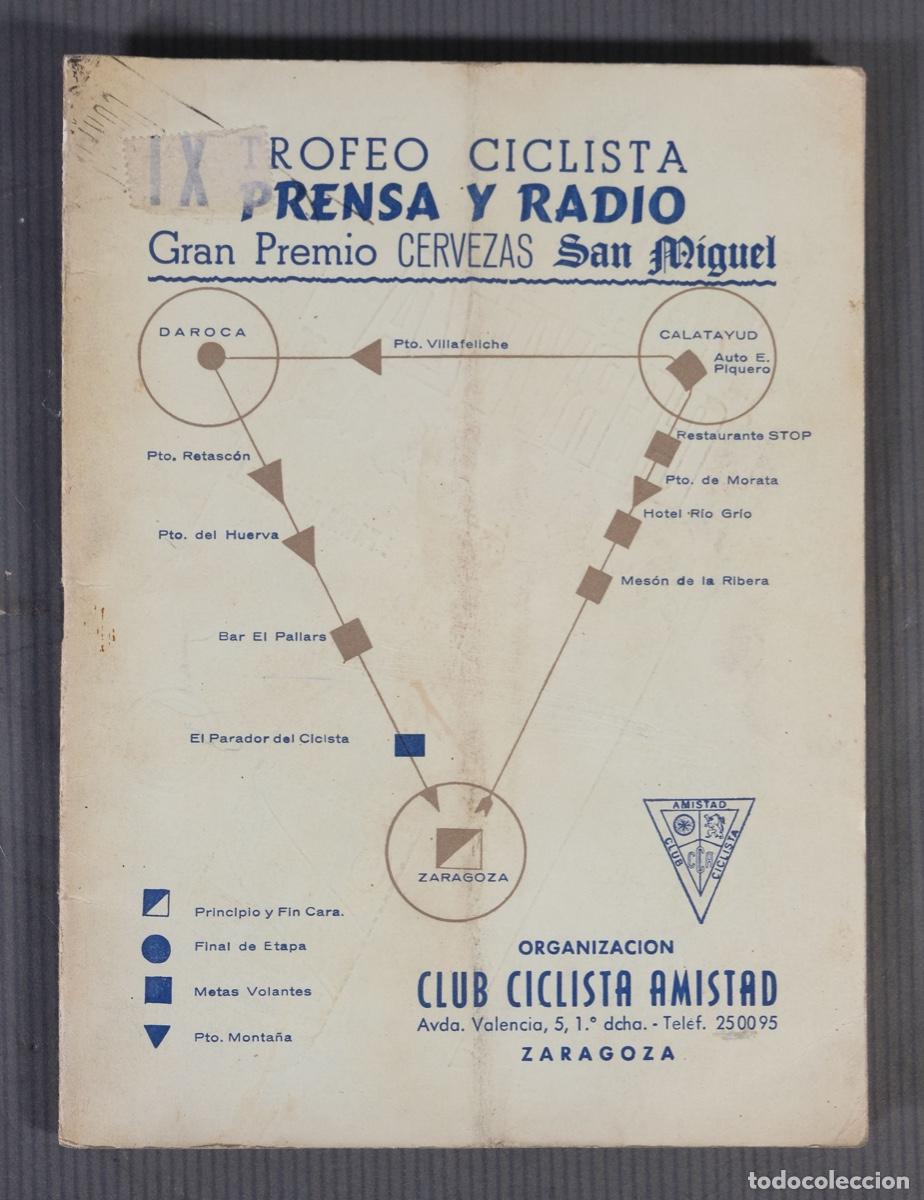 Folhetos de turismo: Folleto IX Trofeo ciclista Prensa y Radio Gran Premio Cervezas