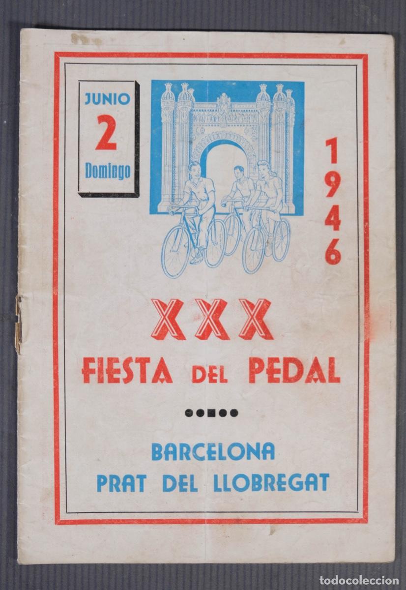 Folhetos de turismo: Folleto XXX Fiesta del pedal Barcelona Prat de Llobregat 1946