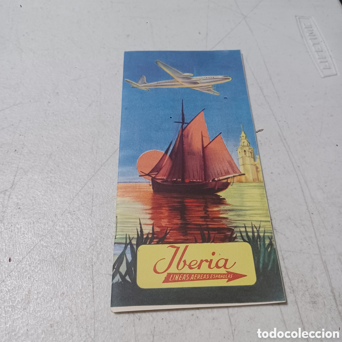 Travel Brochures: Muy antiguo folleto publicitaria Iberia L&iacute;neas A&eacute;reas Espa&ntilde;olas a&ntilde;os 50