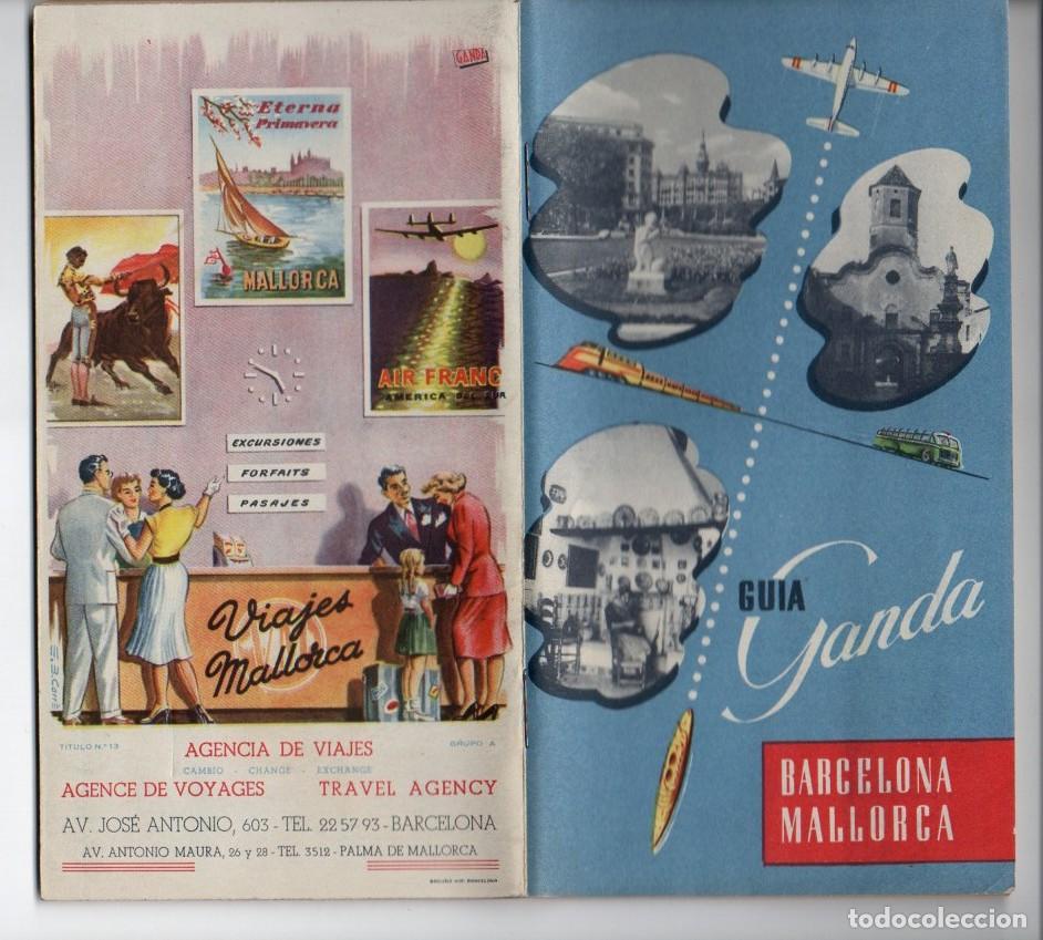 Tourismusbrosch&uuml;ren: GUIA GANDA BARCELONA MALLORCA. A&Ntilde;OS 40 - 50, JUNTA PROVINCIAL DE TURISMO.