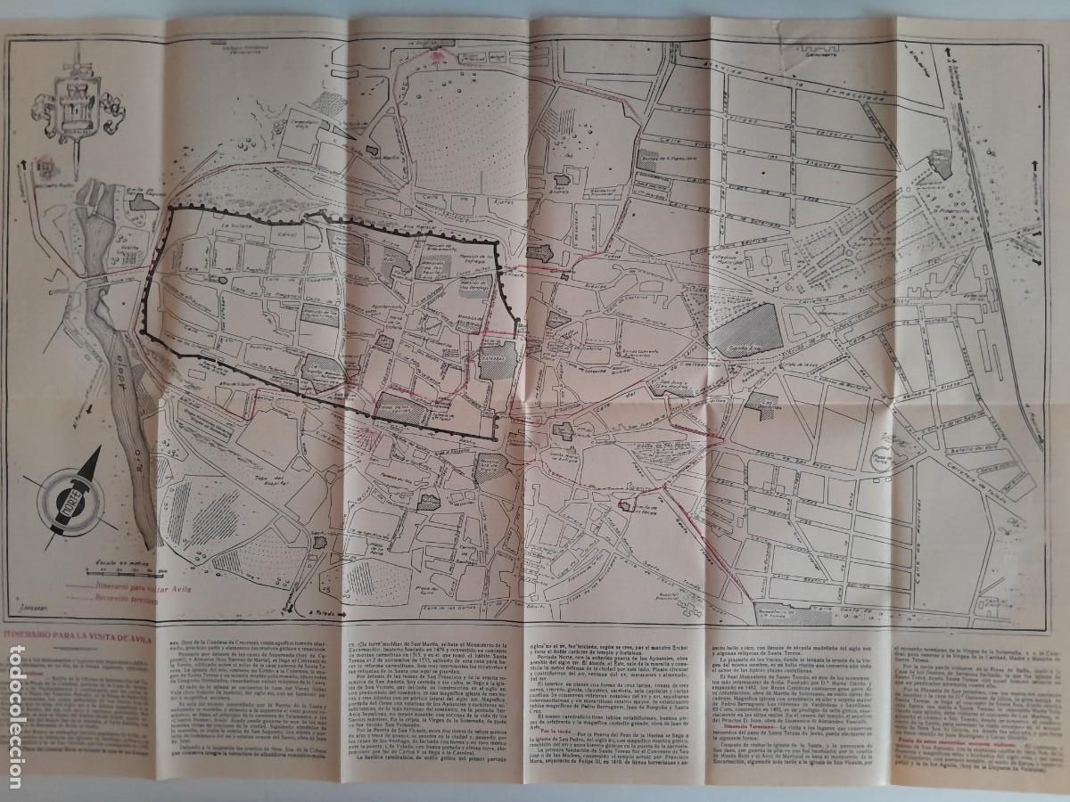 Tourismusbrosch&uuml;ren: ANTIGUO PLANO GUIA TURISMO CIUDAD DE AVILA A&Ntilde;O 1963 JUNTA PROVINCIAL RV