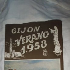 Folletos de turismo: GIJON 1958 PROFOLIO DE FIESTA,PUBLICIDAD FERROCARRILES DE CARREÑO.-UNIVERSIDAD LABORAL.EL DESCENSO D
