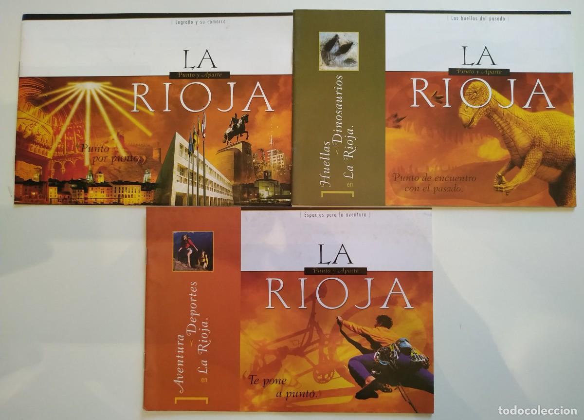 Brochures de tourisme: LOTE DE FOLLETOS TURISTICOS LA RIOJA LOGRO&Ntilde;O Y SU COMARCA - HUELLAS DE DINOSAURIOS Y AVENTURA