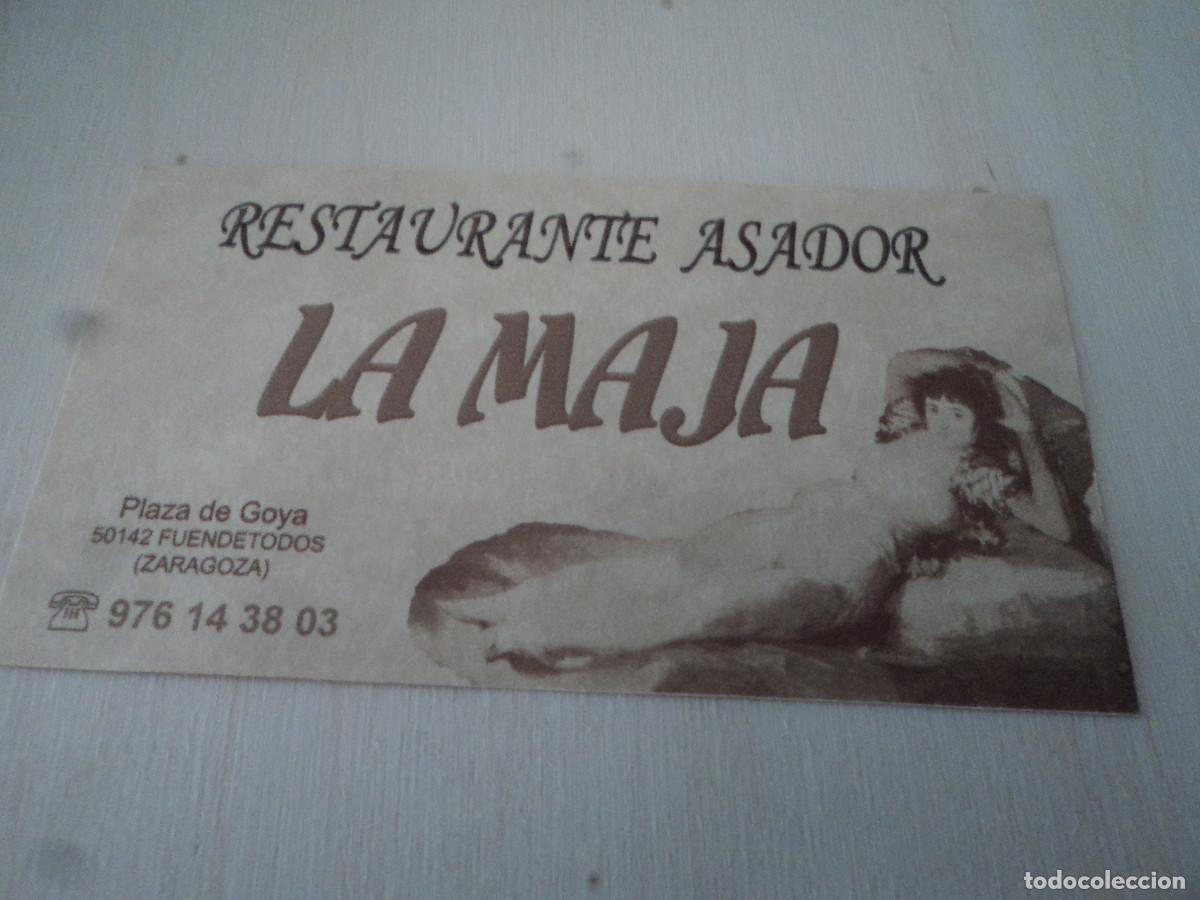 Folhetos de turismo: tarjeta de restaurante asador la maja, fuendetodos, zaragoza