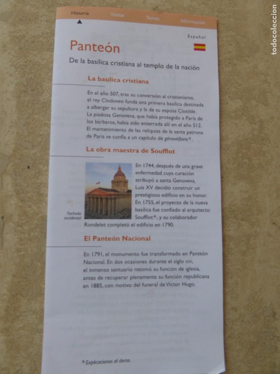 Travel Brochures: El Pante&oacute;n. Par&iacute;s. Folleto-visita.