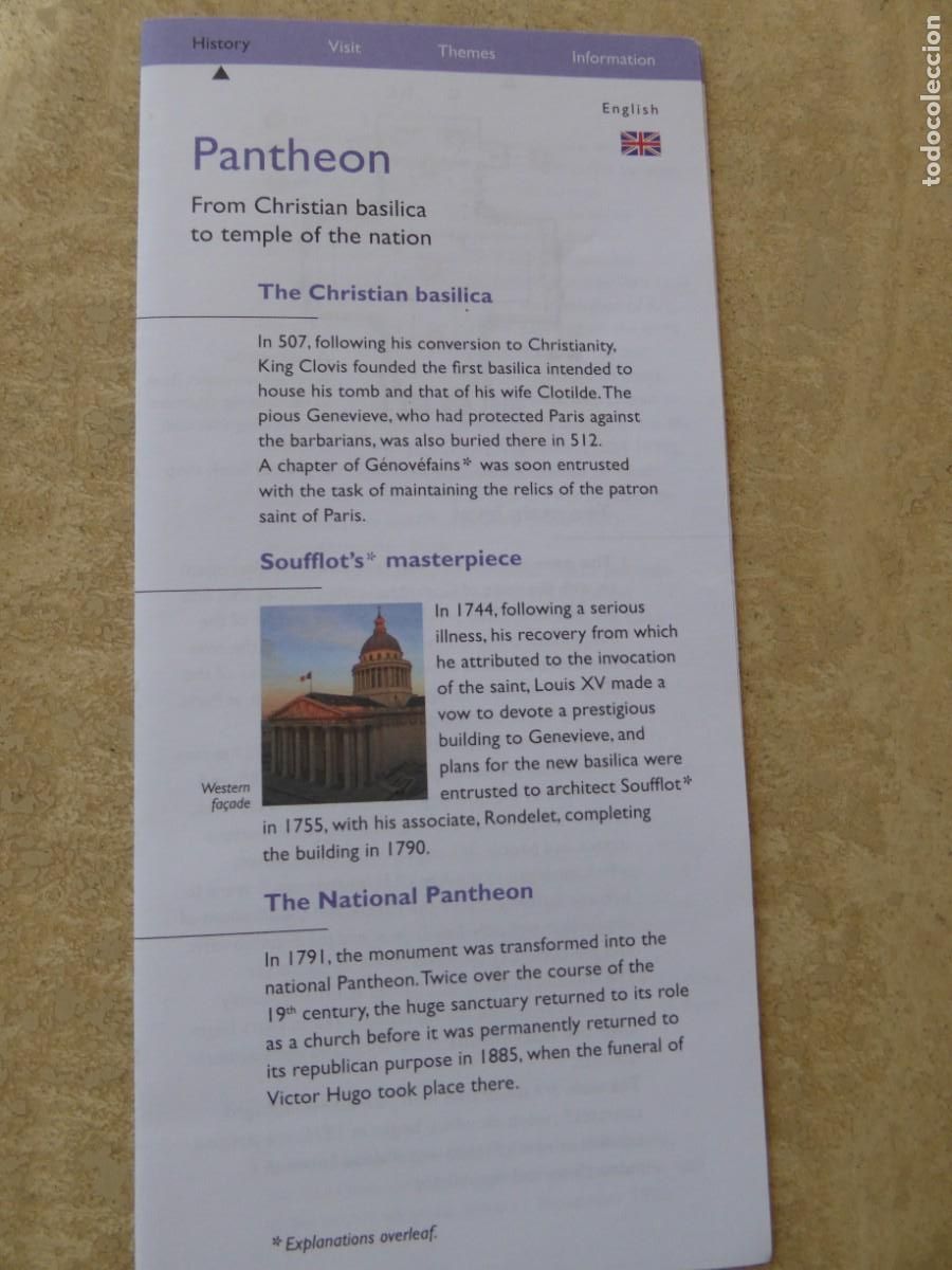 Travel Brochures: El Pante&oacute;n. Par&iacute;s. Folleto-visita (en ingl&eacute;s).