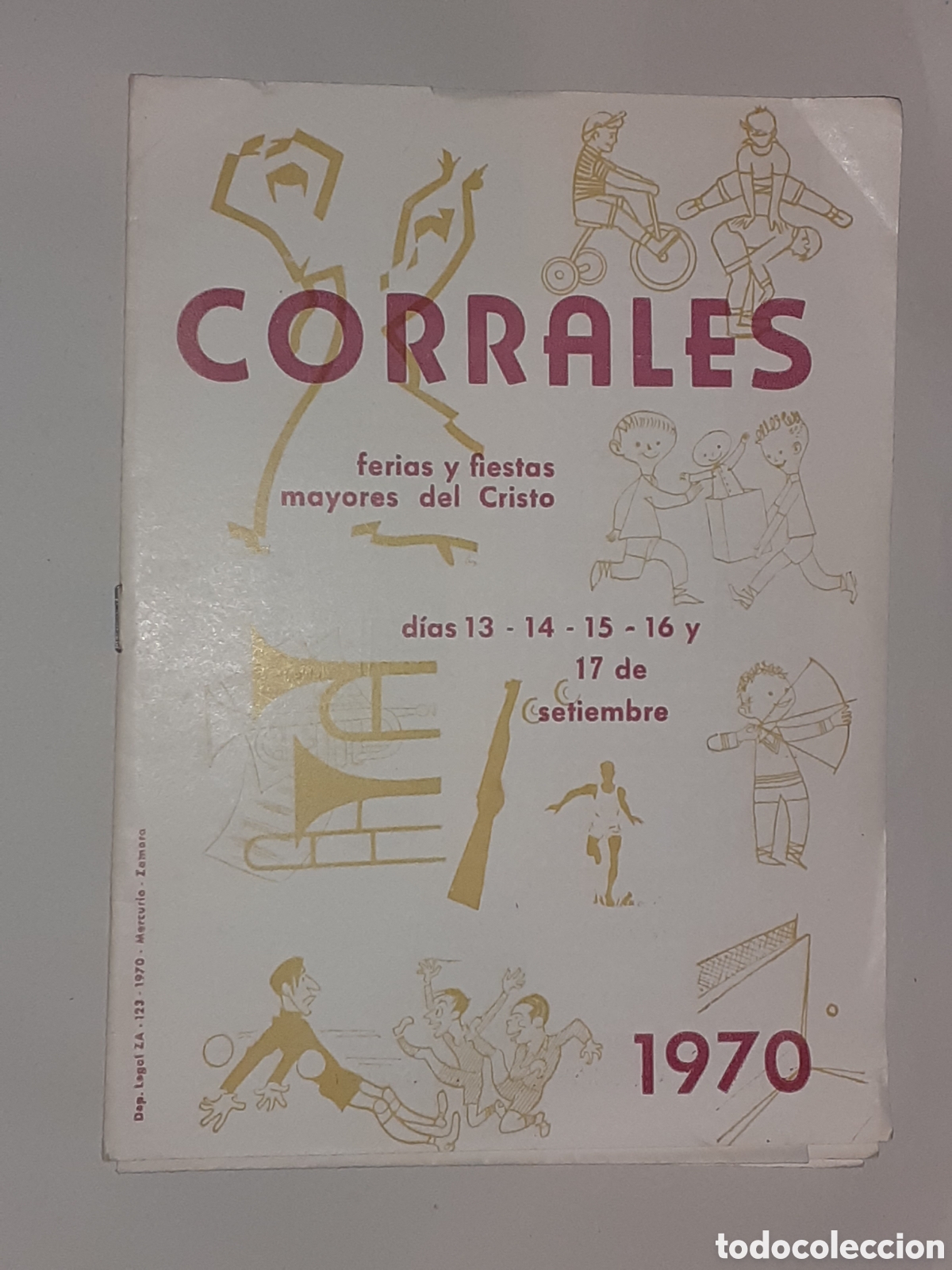Tourismusbrosch&uuml;ren: PROGRAMA DE FIESTAS CORRALES DEL VINO (ZAMORA). 1970. 14 PAGS. 21 X 15 CM.