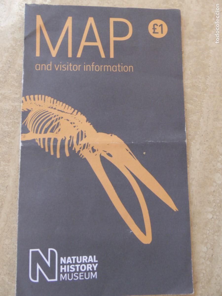 Folletos de turismo: Londres. Museo de historia natural. Plano e informaciones.