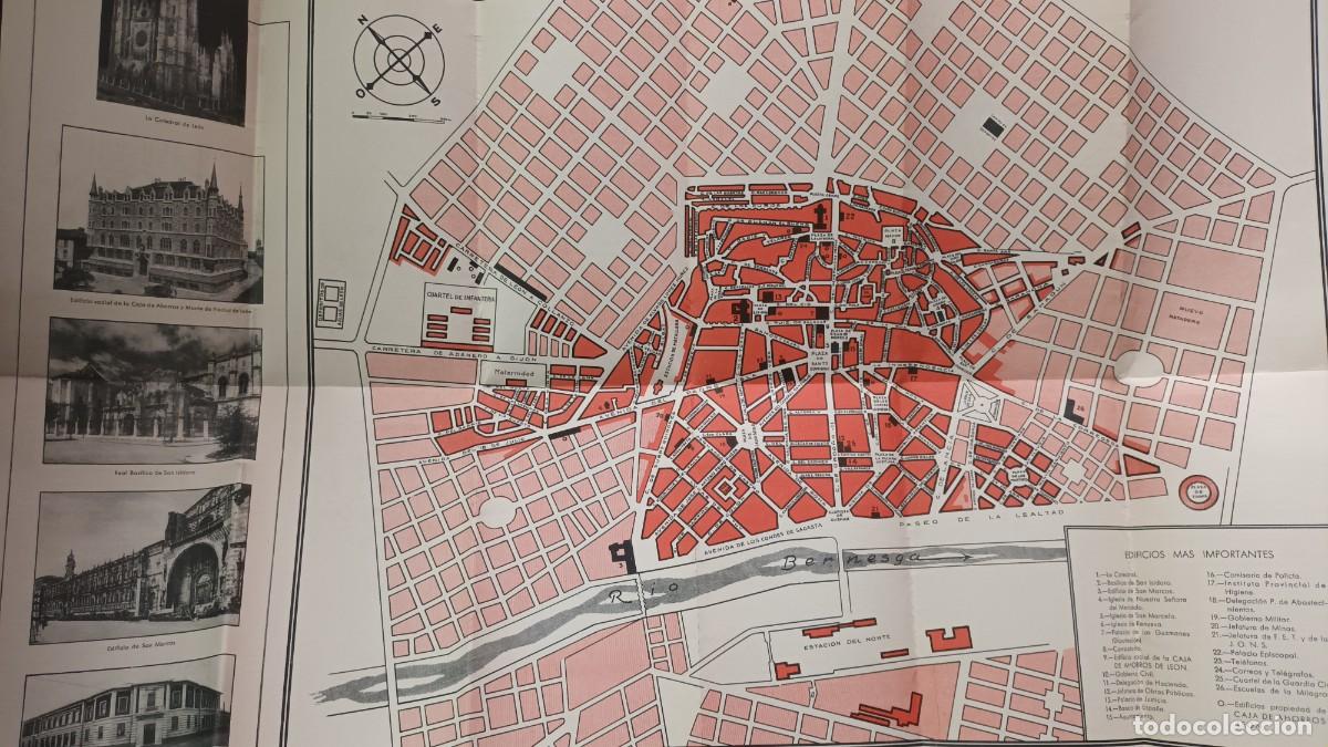 Folletos de turismo: LE&Oacute;N . PLANO-GU&Iacute;A (D&Eacute;CADA DE LOS 50) - Foto 2