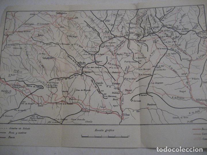 Folletos de turismo: Valle de Nuria. Excursiones. Ediciones Nuria. Triptico 35 x 24. Mapa de excursiones - Foto 3