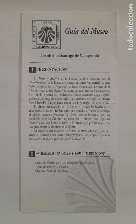 Travel Brochures: Santiago de Compostela. Gu&iacute;a del Museo de la Catedral. A&ntilde;o 1998.
