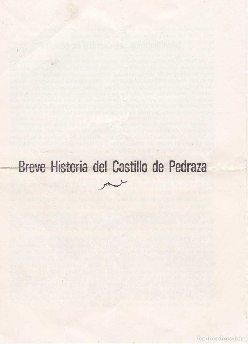 Folletos de turismo: Pedraza (Segovia) - Breve Historia del Castillo de Pedraza - D&iacute;ptico 202x145mm plegado