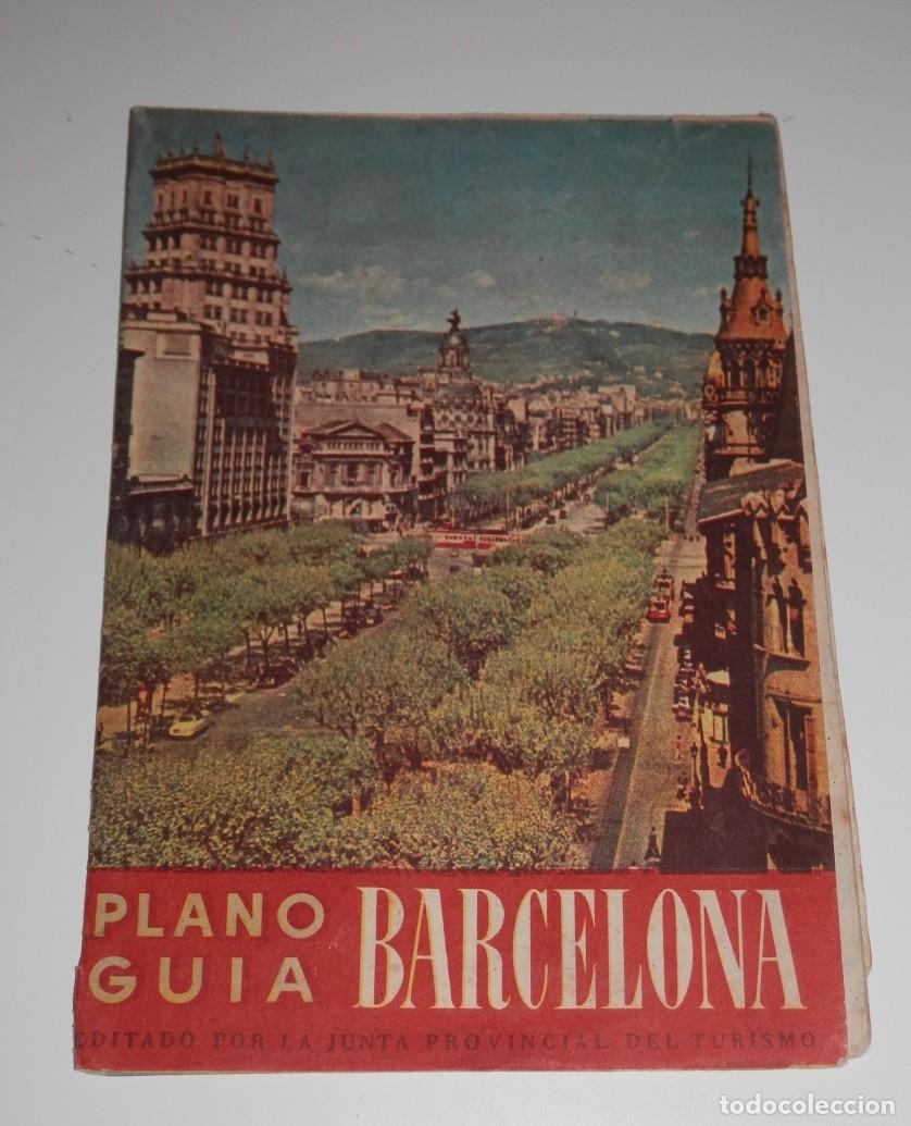Tourismusbrosch&uuml;ren: ANTIGUO PLANO GUIA DE BARCELONA DEL A&Ntilde;O 1957