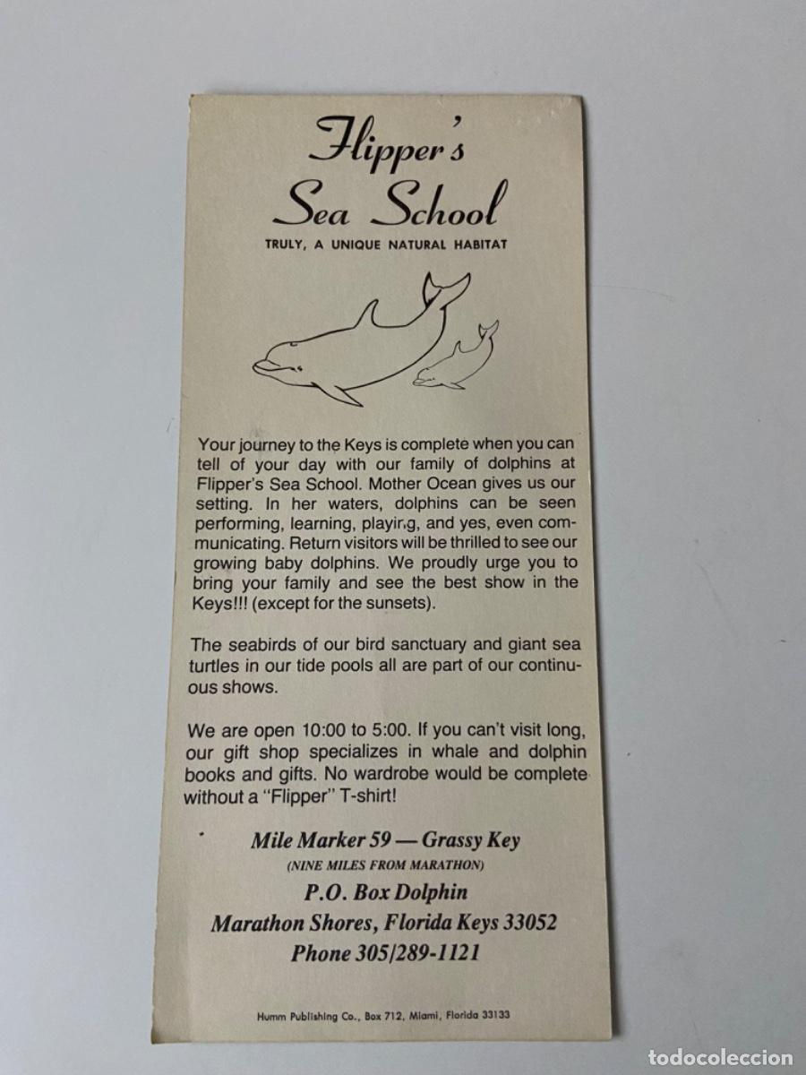 Travel Brochures: 171- Cart&oacute;n informativo Sea Flipper's School. Florida a&ntilde;os 7O USA