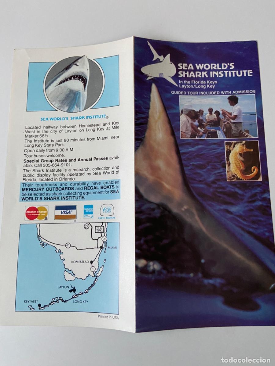Travel Brochures: 171- Folleto informativo Sea World's Shark institute. Tiburones. Florida. A&ntilde;os 70.
