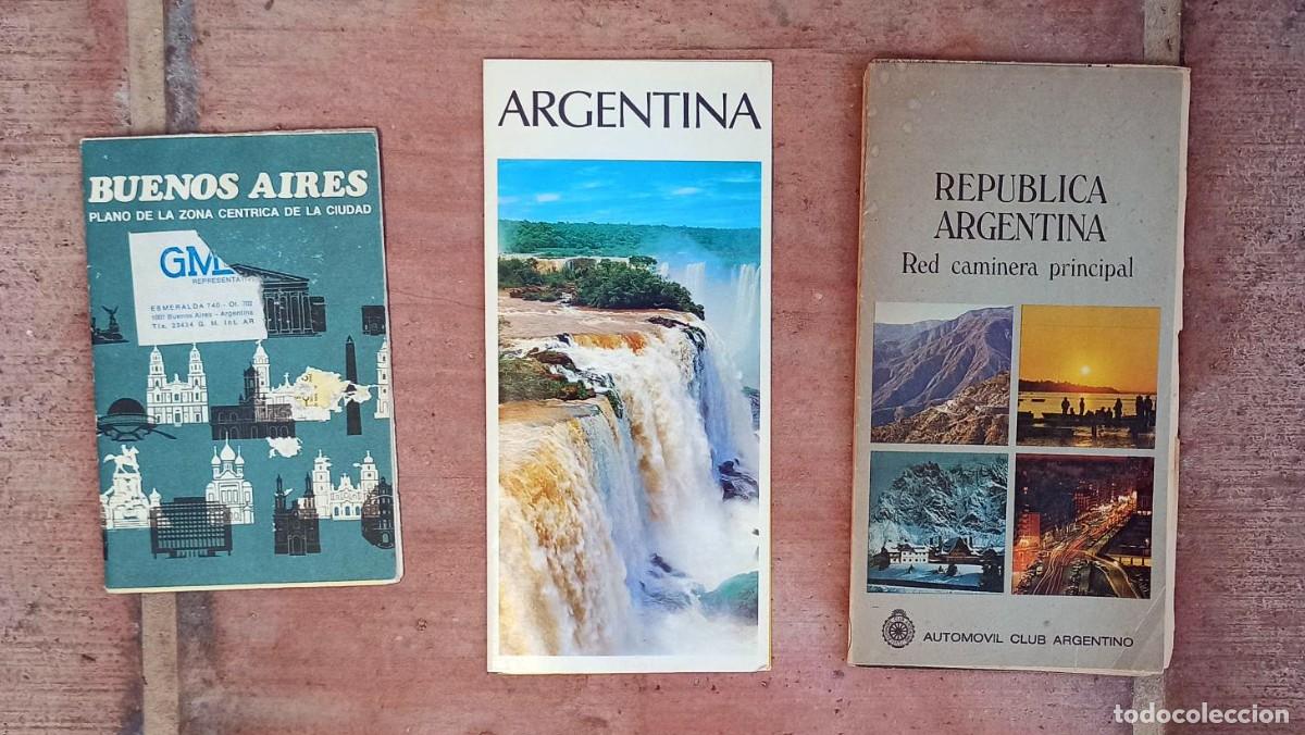 Brochures de tourisme: ARGENTINA: Rep&uacute;blica Argentina Red Caminera Principal. Autom&oacute;vil club argentino. Plano de la zona...