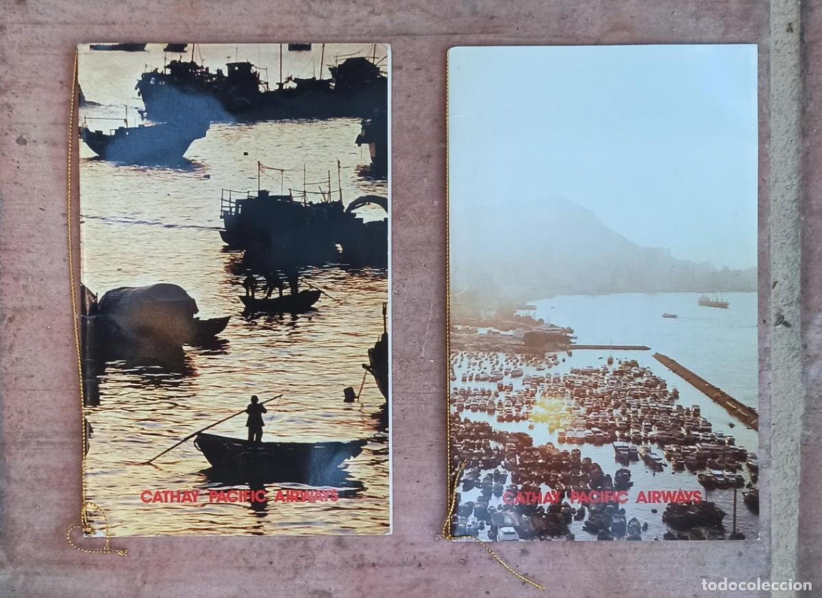 Brochures de tourisme: 2 cartas de comida de la compa&ntilde;&iacute;a CATHAY PACIFIC AIRWAYS (a&ntilde;os 90 siglo pasado).