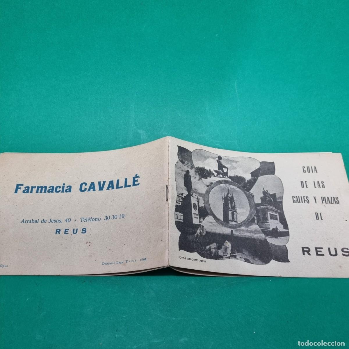 Travel Brochures: ANTIGUA GUIA DE LAS CALLES DE REUS, PUBLICIDAD FARMACIA CAVALLE 1965