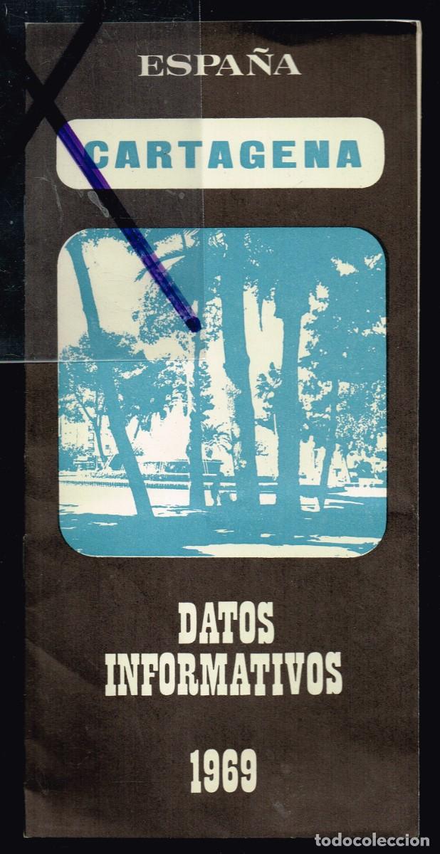 Folletos de turismo: RARO 1969 CARTAGENA FOLLETO DATOS INFORMATIVOS MINISTERIO DE INFORMACI&Oacute;N Y TURISMO 2 PLANOS Y DATOS