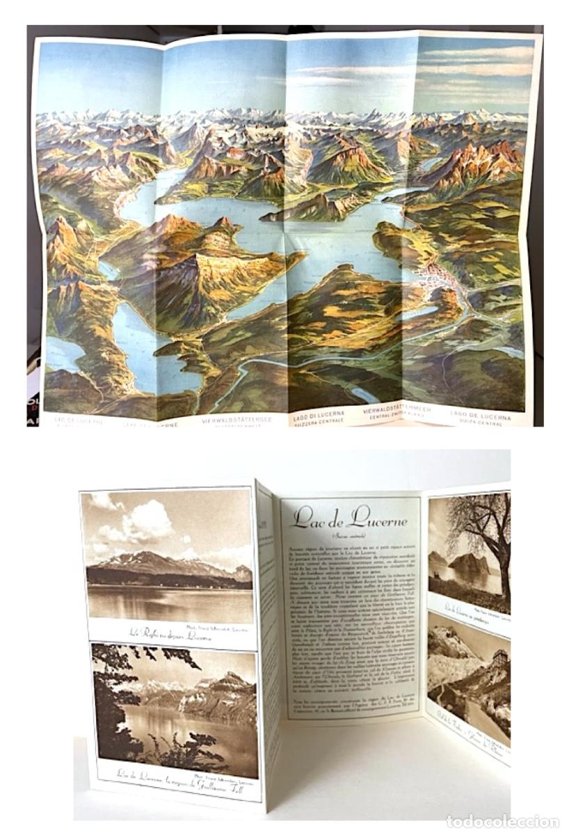 Folletos de turismo: Lucerne. Lac de Lucerne. Suisse Centrale. 1920. (Fotos bitono y mapa desplegable en color.
