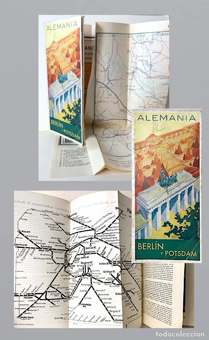 Travel Brochures: Alemania : Berlin y Potsdam. (c 1920. Folleto tur&iacute;stico alem&aacute;n. Espa&ntilde;ol. Mapas plegados
