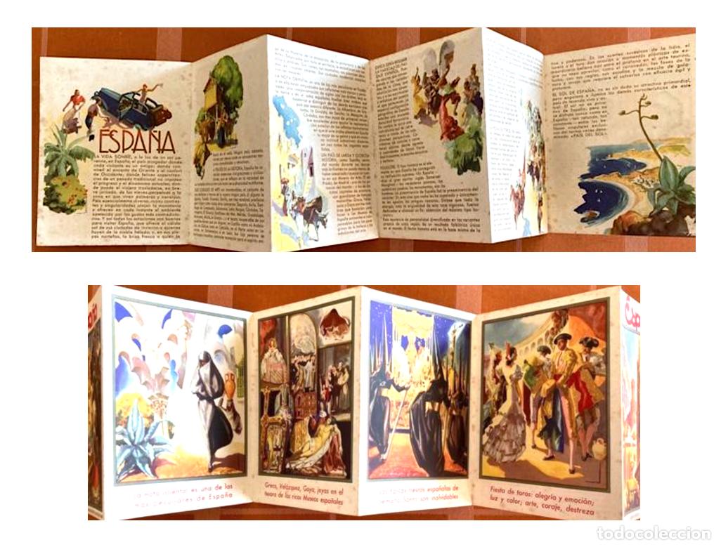Travel Brochures: Espa&ntilde;a. Desplegable ilustrado por Josep Morell. Direcci&oacute;n General de Turismo, a&ntilde;os 40-50. Buen esta