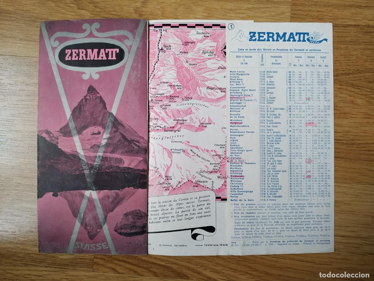 Folhetos de turismo: ANTIGUO FOLLETO TURISTICO DE ZERMATT SUIZA