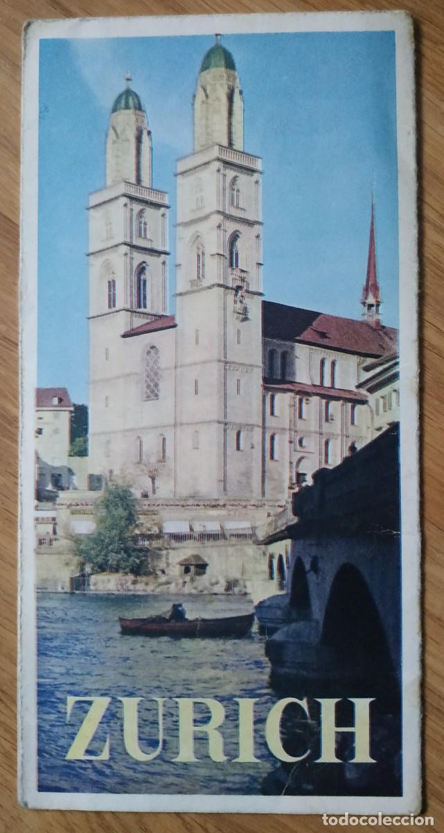 Folhetos de turismo: ANTIGUO FOLLETO TURISTICO DE ZURICH SUIZA CON PLANO DE LA CIUDAD