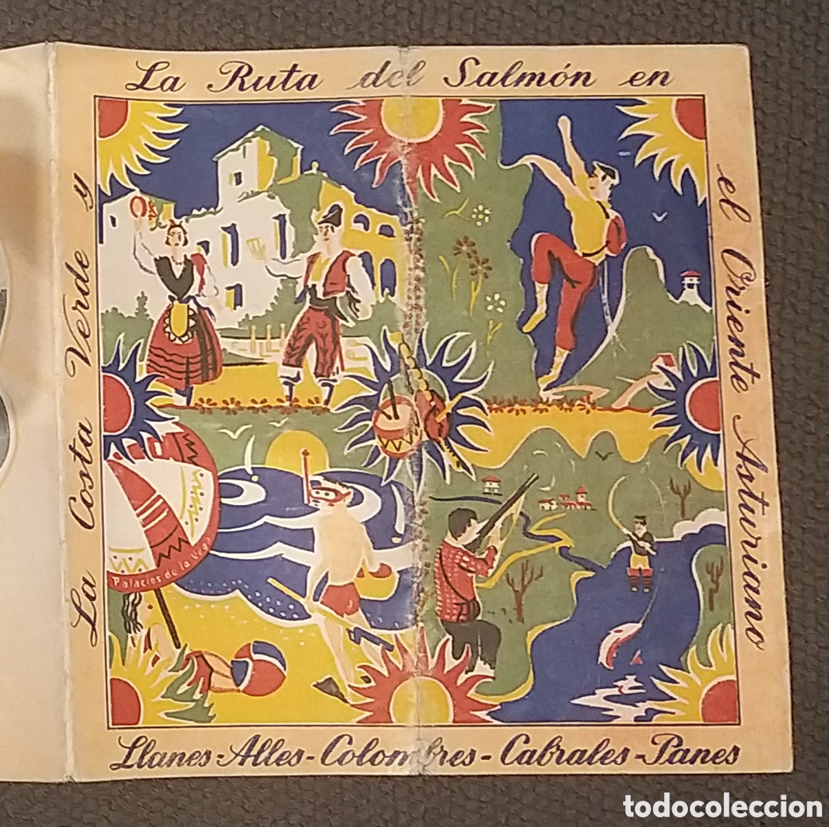 Brochures de tourisme: La costa verde y la ruta del salm&oacute;n en el oriente asturiano. Folleto a&ntilde;os 60