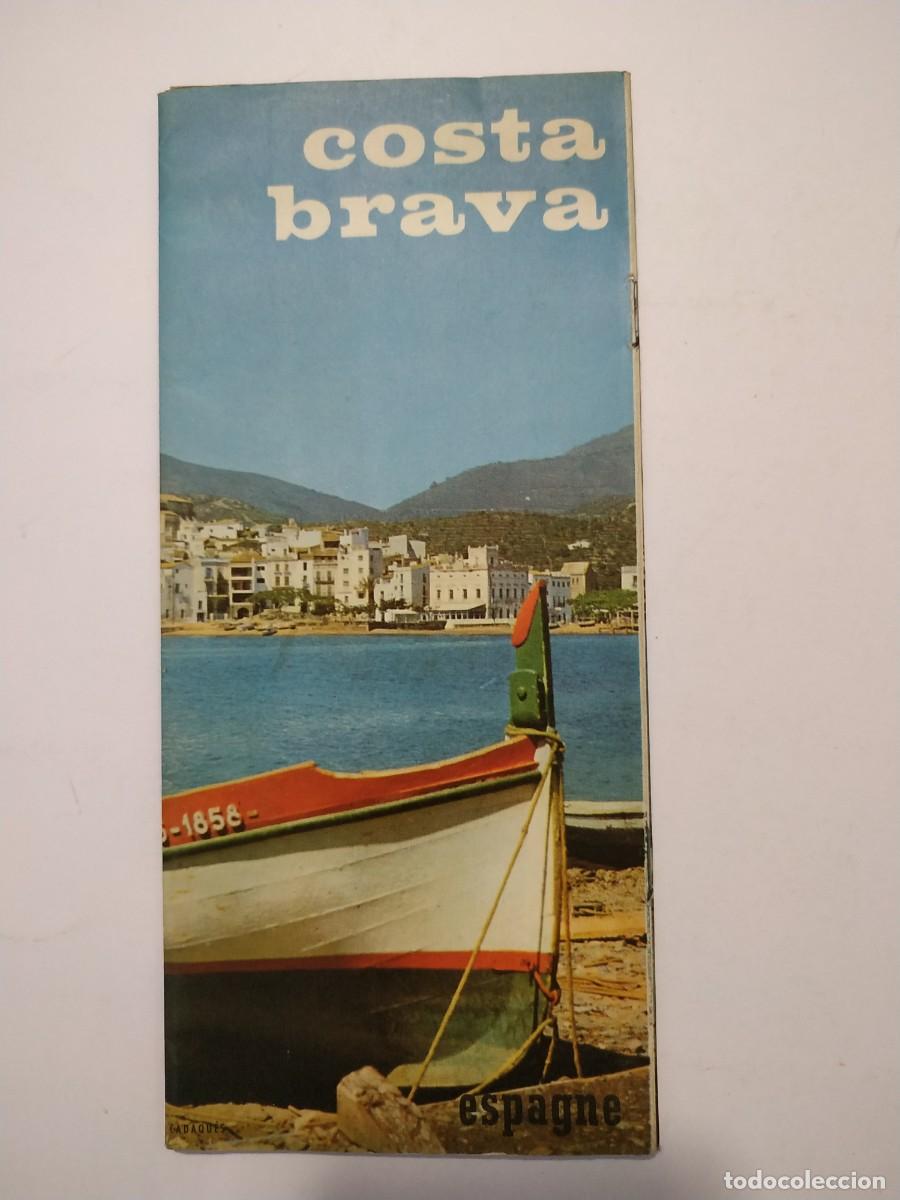 Folhetos de turismo: ANTIGUO FOLLETO TURISTICO DE LA COSTA BRAVA CON MAPA