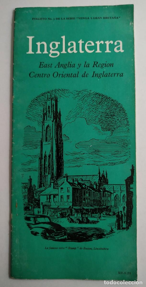 Folhetos de turismo: ANTIGUO FOLLETO TURISTICO INGLATERRA CENTRO ORIENTAL CON MAPA