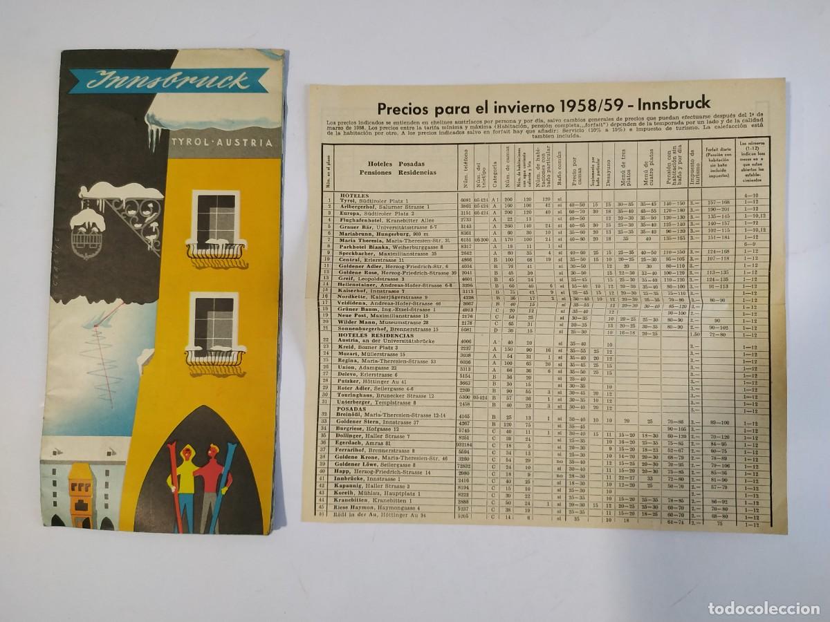 Folhetos de turismo: ANTIGUO FOLLETO TURISTICO INNSBRUCK AUSTRIA CON MAPA DESPLEGABLE