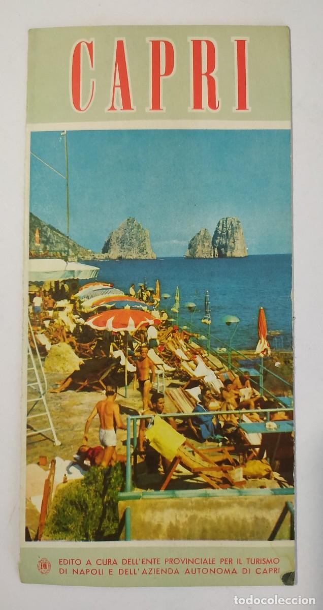 Folhetos de turismo: ANTIGUO FOLLETO TURISTICO DE LA ISLA DE CAPRI CON MAPA DE LA ISLA