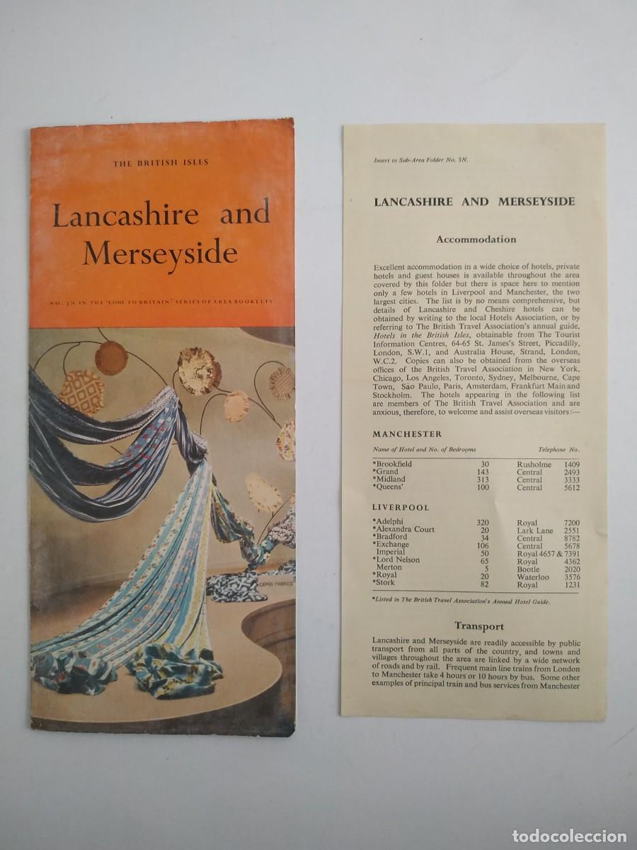 Folhetos de turismo: ANTIGUO FOLLETO TURISTICO DE LAS ISLAS BRITANICAS LANCASHIRE Y MERSEYSIDE