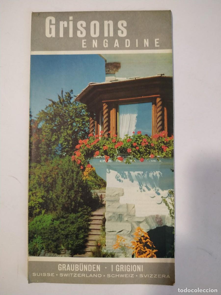 Folhetos de turismo: ANTIGUO FOLLETO TURISTICO LOS GRISONES ENGADINA SUIZA