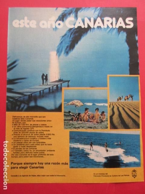 Folhetos de turismo: PUBLICIDAD 1976 - REF: TRI_04_PUB -LEEINT- CANARIAS PATRONATO DE LAS PALMAS