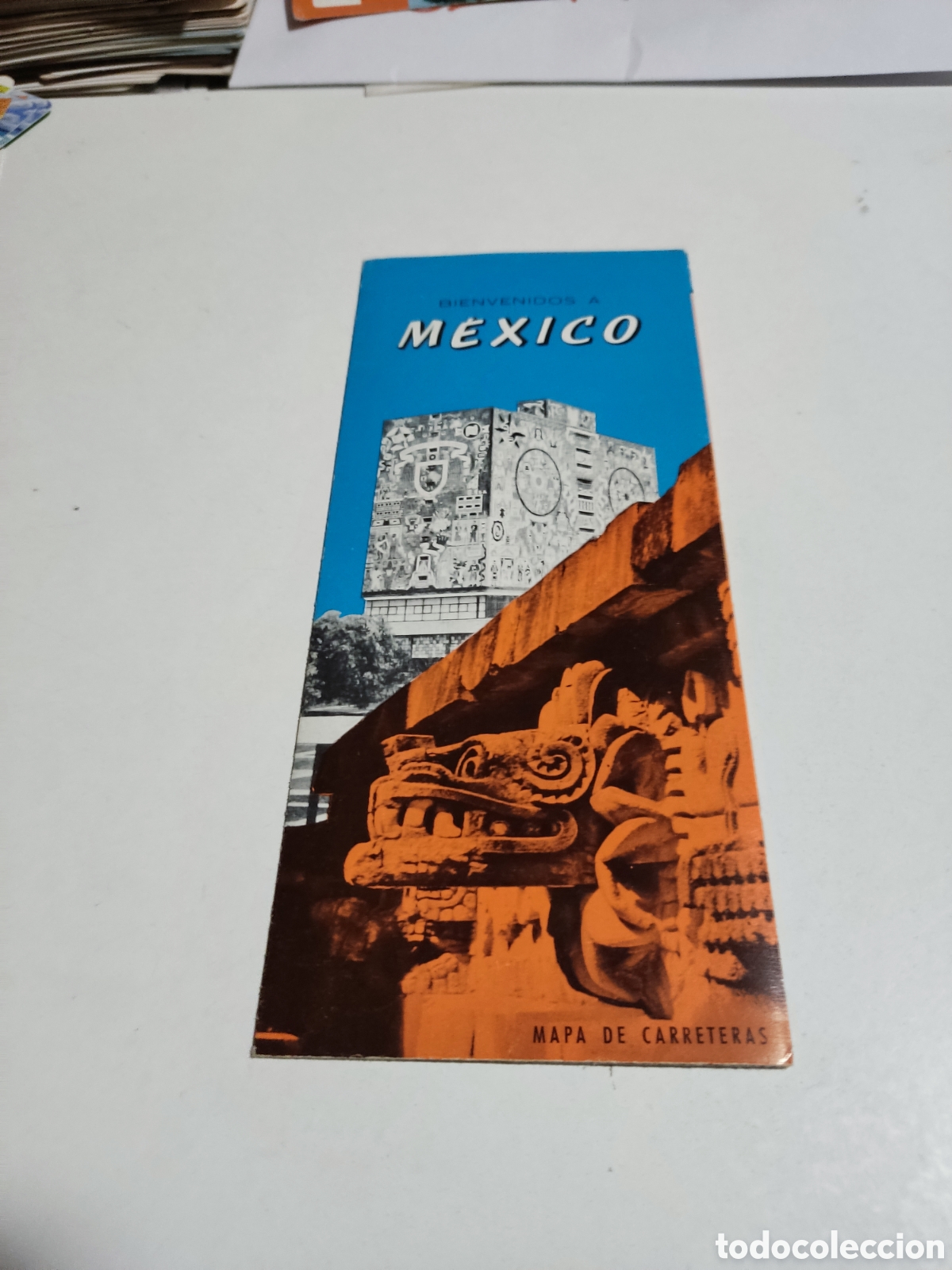 Folhetos de turismo: Folleto tur&iacute;stico bienvenidos a M&eacute;xico,mapa principales carreteras de M&eacute;xico