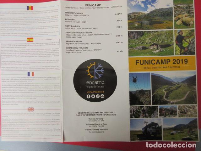 Brochures de tourisme: FOLLETO DESPLEGABLE - PLANO MAPA - ANDORRA FUNICULAR ENCAMP 2019 VERANO FUNICAMP