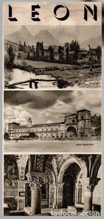 Folletos de turismo: FOLLETO TURISMO TRIPTICO LEON. DIRECCION GENERAL DE TURISMO. C. 1940