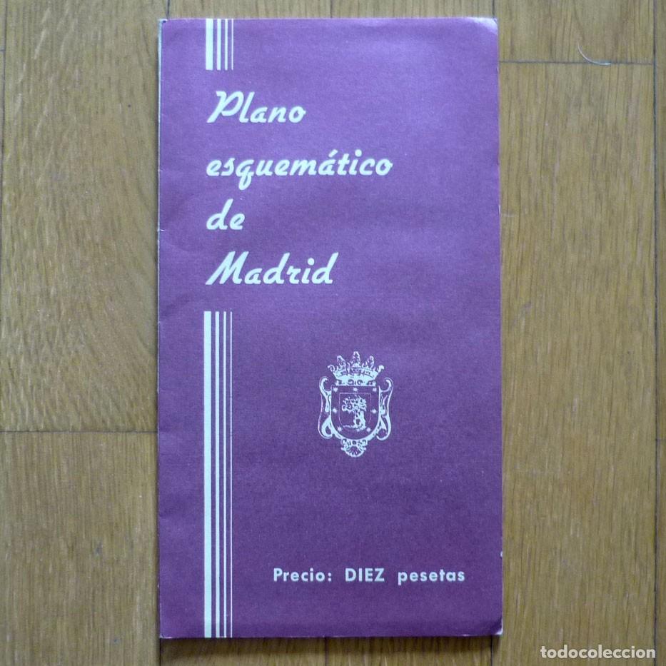Travel Brochures: Plano esquem&aacute;tico de Madrid 1965, 54 x 58 cm