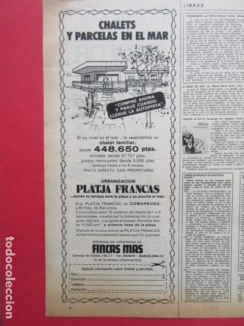 Tourismusbrosch&uuml;ren: PUBLICIDAD 1973 - URBANIZACION PLAYA EL FRANCAS COMARRUGA PARCELAS PARA CHALET EN VENTA