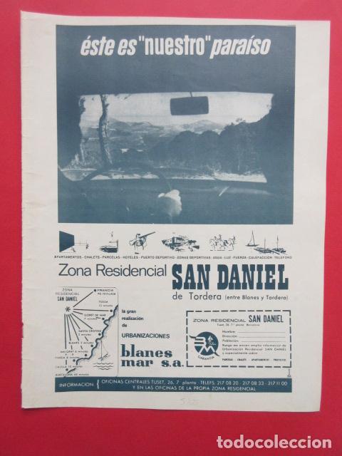 Travel Brochures: PUBLICIDAD 1965 - RESIDENCIAL SAN DANIEL TORDERA (ENTRE BLANES Y TORDERA)