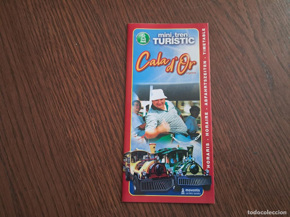 Travel Brochures: folleto de publicidad, mini tren tur&iacute;stico Cala D'Or, Mallorca, con tarifas y horarios.