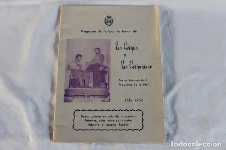 Folletos de turismo: PROGRAMA FESTEJOS EN HONOR SAN CRISPIN Y SAN CRISPIANO ELDA 1956 ALICANTE